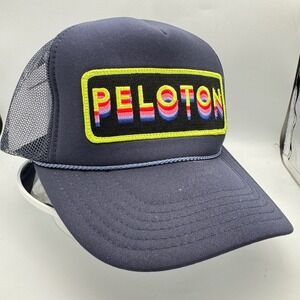 Aviator Nation X Peloton Trucker Hat Navy Rainbow Logo Mesh Snapback Cap